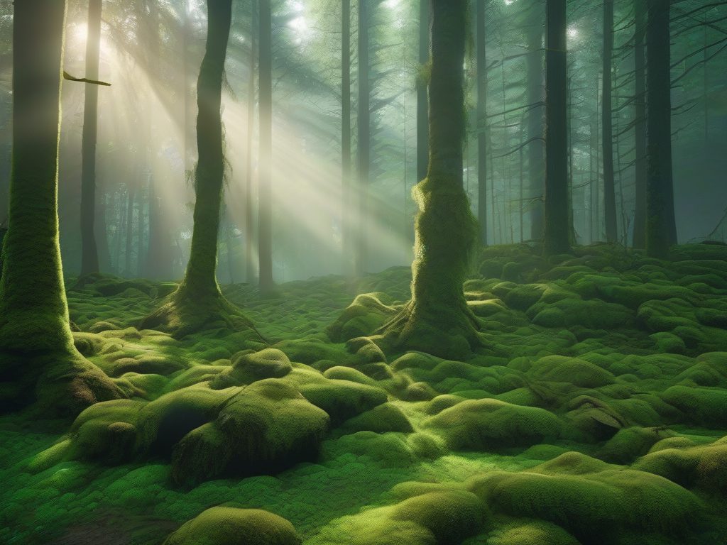 Emerald Forest - misty forest AI art created with NovaMotion AI Pakistan